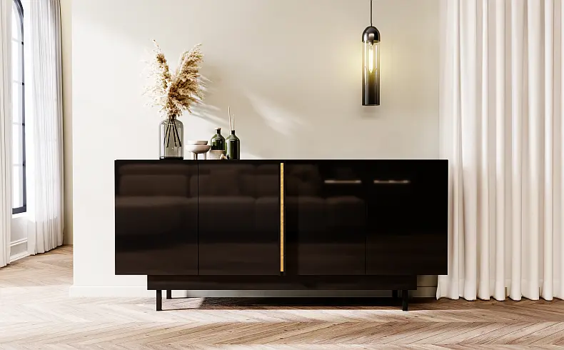Kommode schwarz hochglanz 160 cm