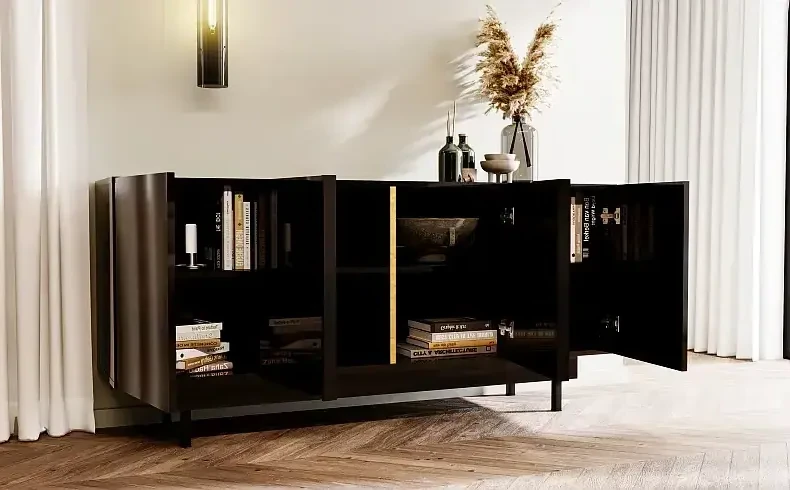 Kommode schwarz hochglanz Wohnzimmer