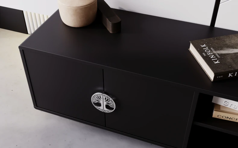 Fernsehtisch schwarz 140 cm