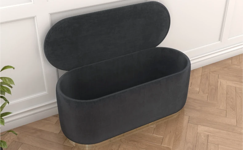 Pouf mit Stauraum Samt grau