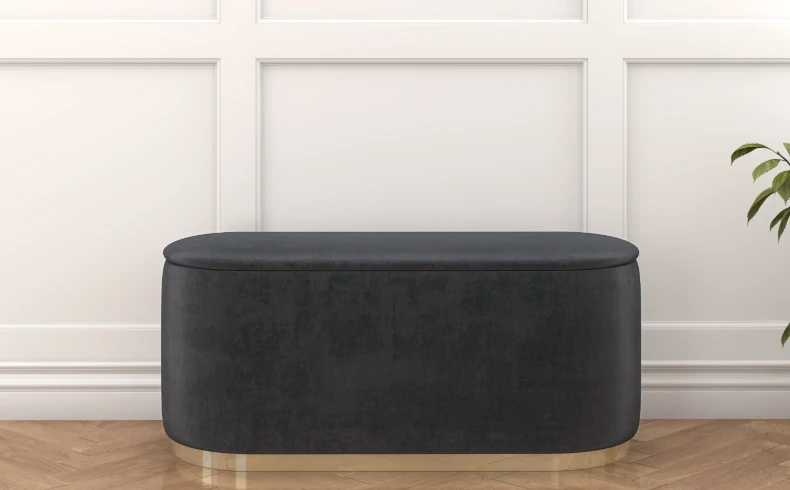 großer Pouf grau Samtm
