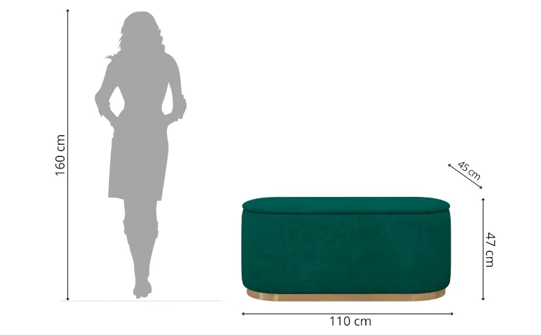 Sitzpouf Samt grün 110 cm
