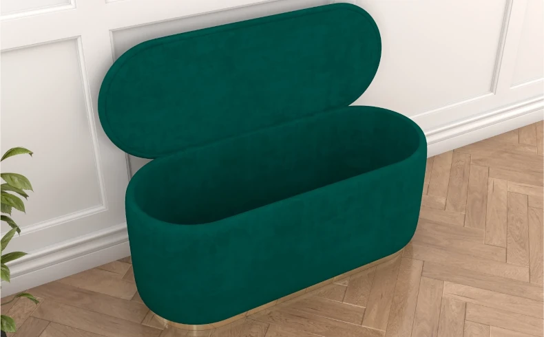 Pouf mit Stauraum Samt grün