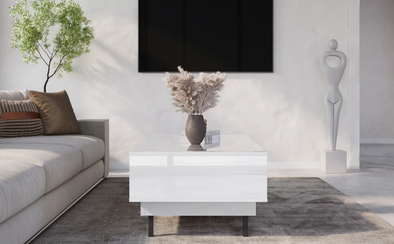 Design Couchtisch weiß Gold modern