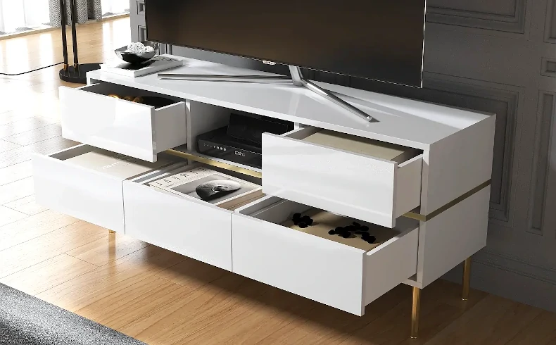 Fernsehtisch weiß hochglanz 140 cm