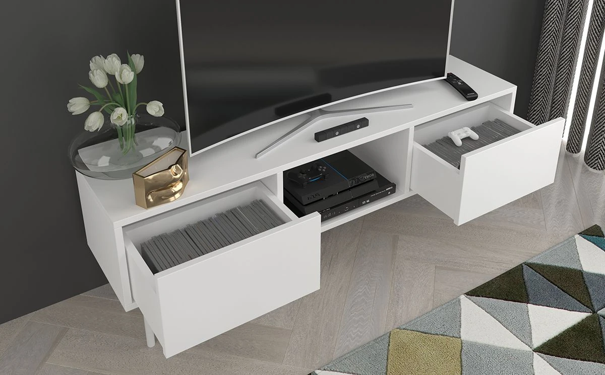 TV Schrank weiß modern Wohnzimmer