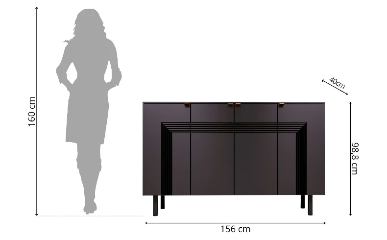TV Board schwarz modern Wohnzimmer