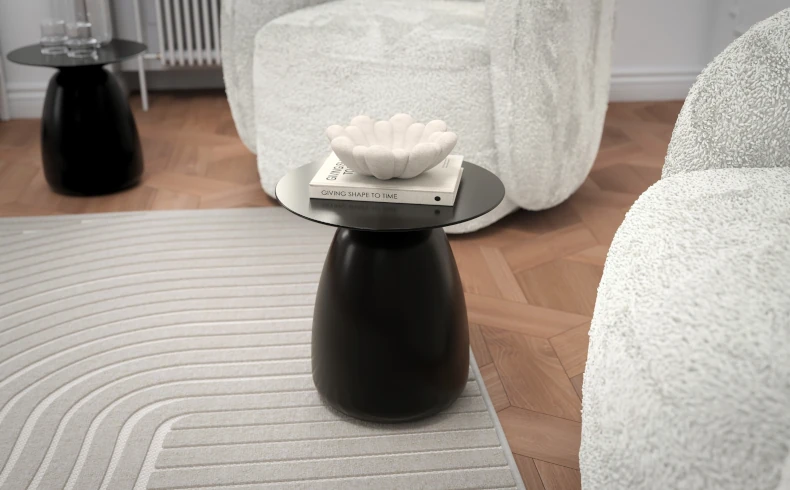 moderner Beistelltisch schwarz Holz