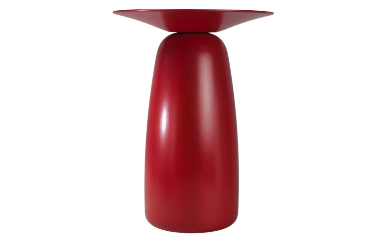 kleiner Holztisch rot modern 44 cm