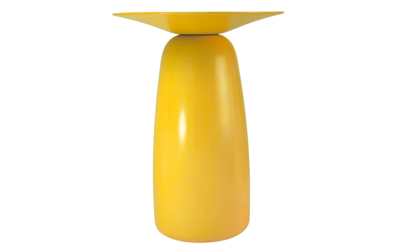kleiner Holztisch gelb modern 44 cm