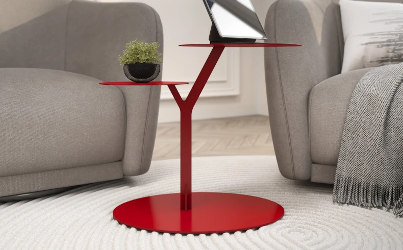 Beistelltisch Metall rot modern