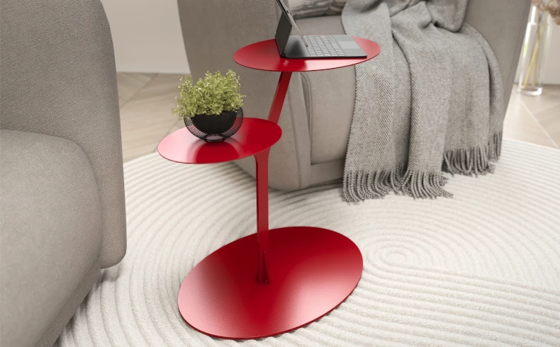 Design Beistelltisch rot Metall