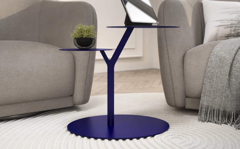 Beistelltisch Metall marineblau modern