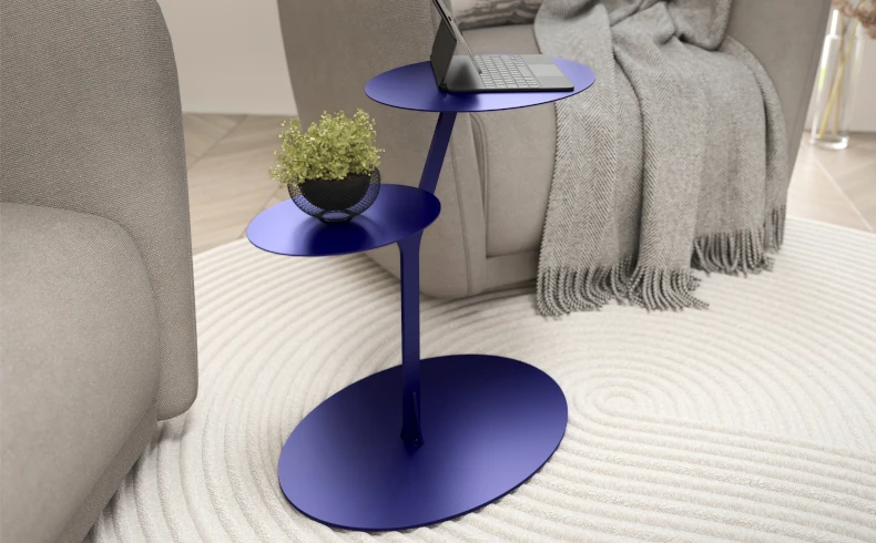 Design Beistelltisch marineblau Metall