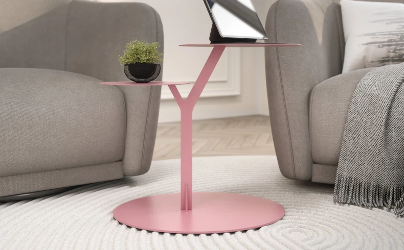Beistelltisch Metall puderrosa modern