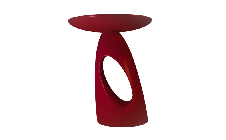 kleiner Holztisch rot modern 40 cm