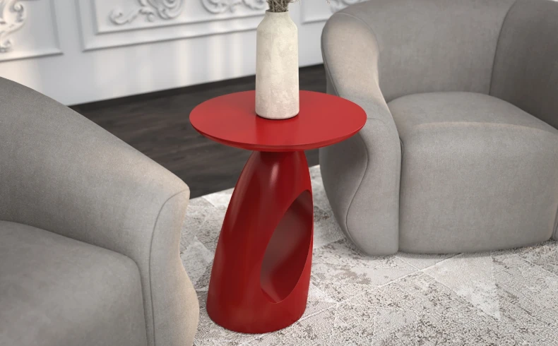 Couchtisch Holz rot 40 cm Höhe