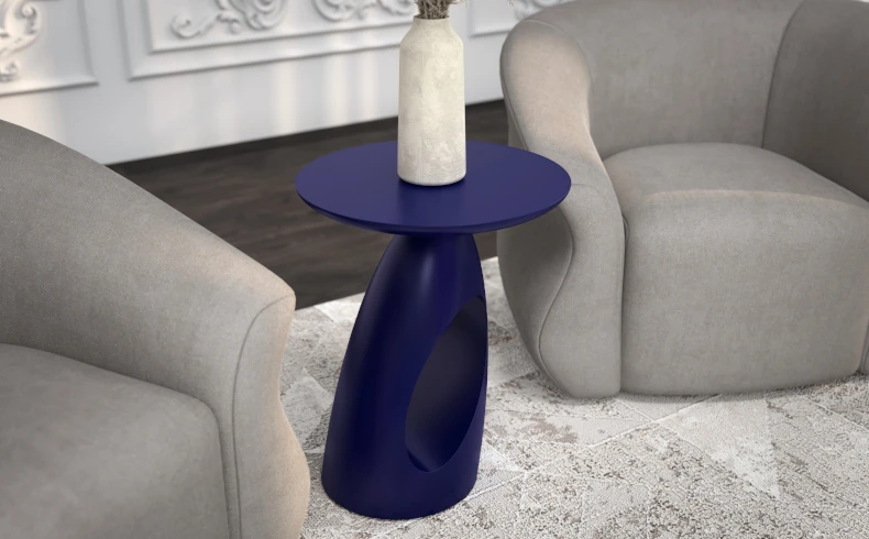 Couchtisch Holz marineblau 40 cm Höhe
