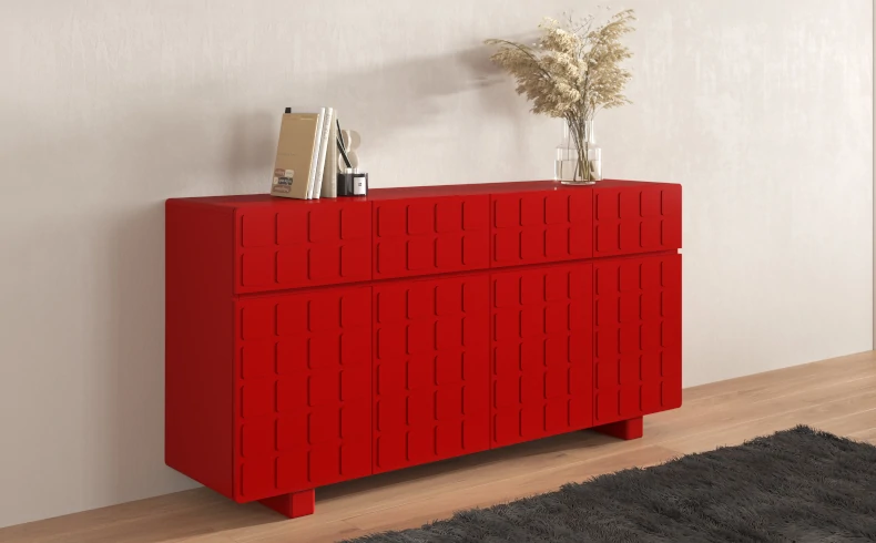rote Kommode 169 cm breit
