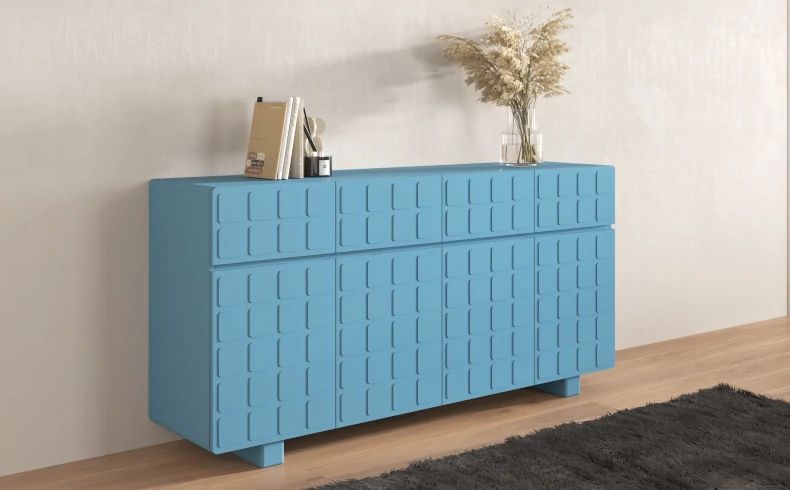 Kommode pastellblau 169 cm breit