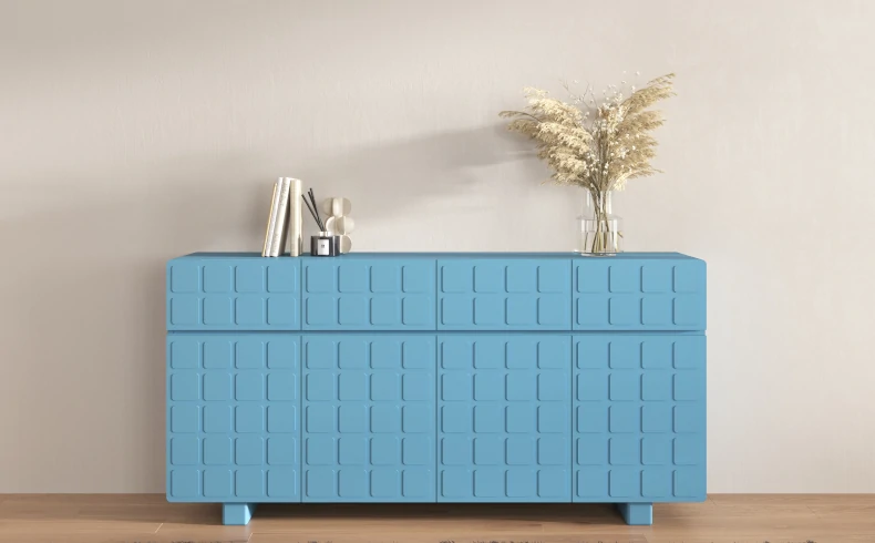 große Kommode pastellblau Wohnzimmer