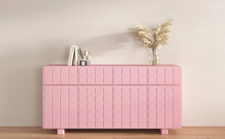 große Kommode puderrosa Wohnzimmer