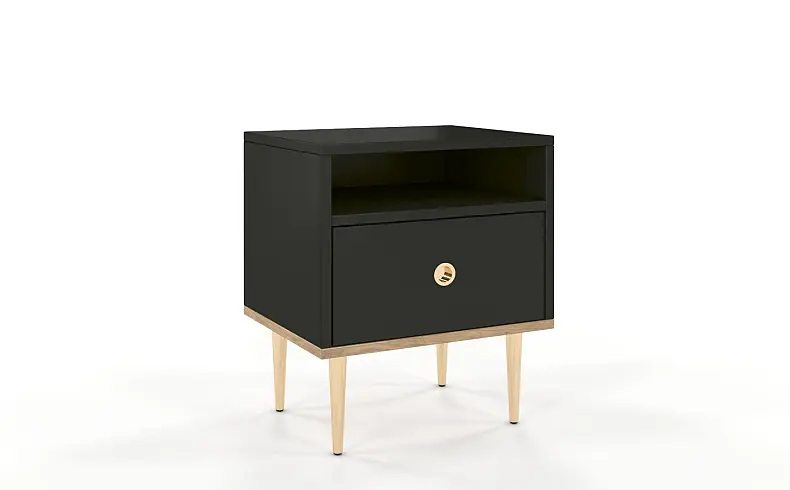Nachttisch schwarz modern Schlafzimmer