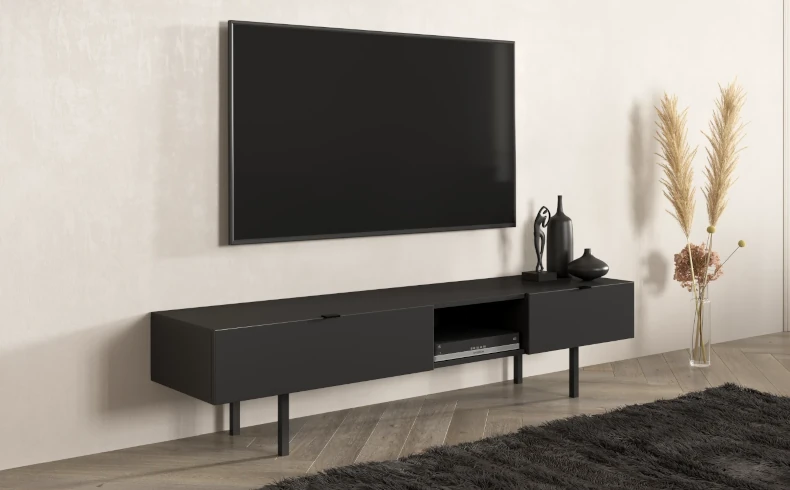 TV Lowboard schwarz 180 cm
