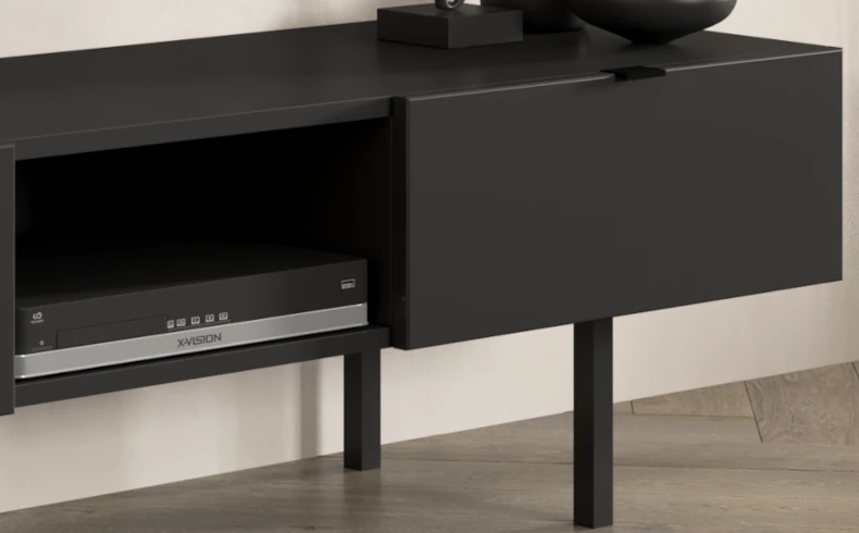TV Schrank schwarz Metallbeine