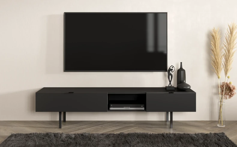 Fernsehtisch schwarz 180 cm