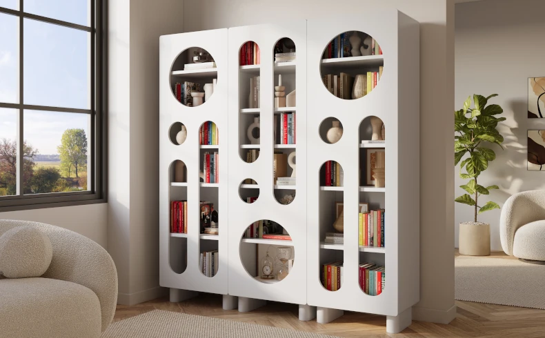 Wohnzimmer Regal weiß modern