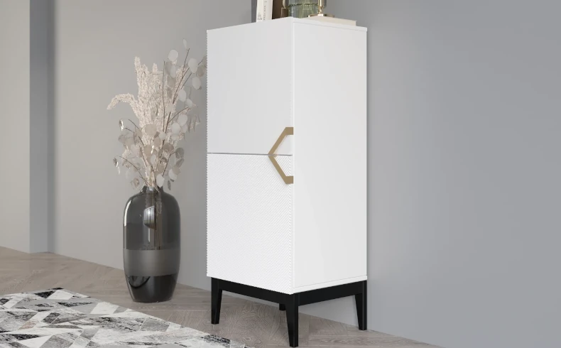 Kommode weiß mit schwarzen Beinen modern