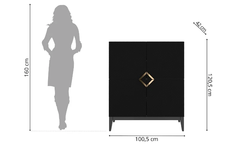Sideboard schwarz modern 100 cm