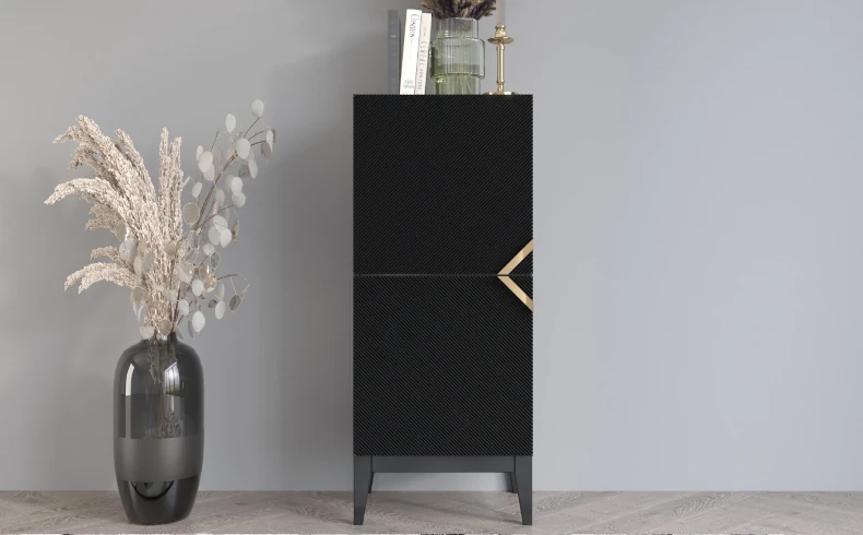 schwarze Holzkommode 50 cm breit
