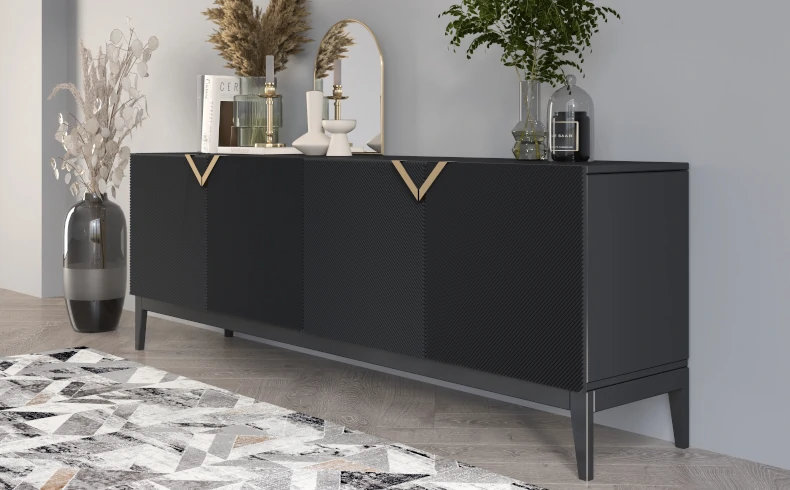 Sideboard schwarz Holz modern