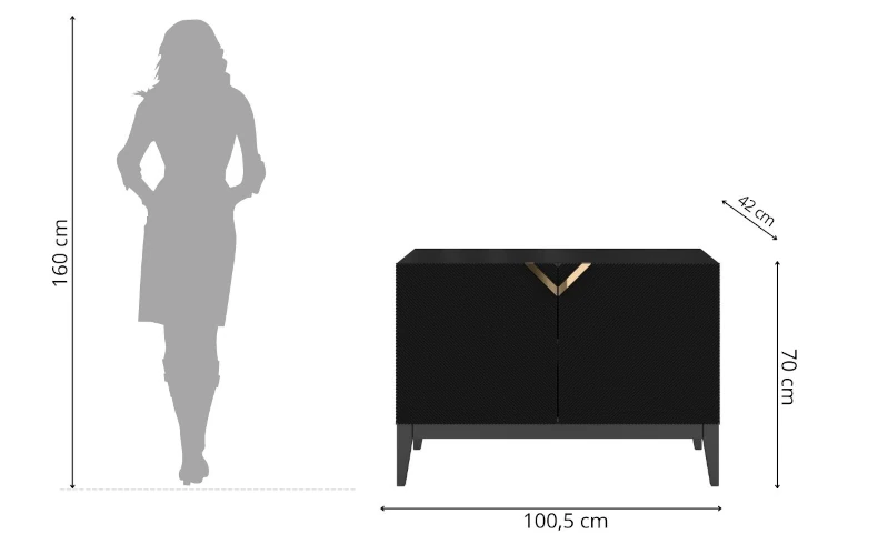 Kommode aus Holz schwarz modern