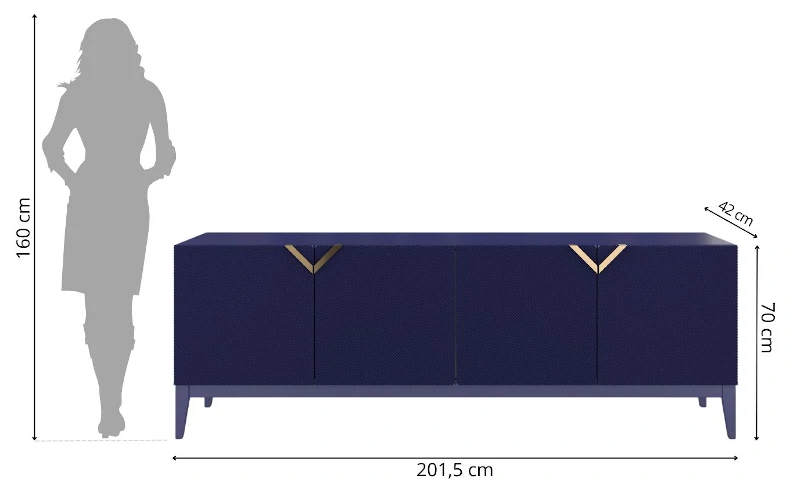 Sideboard marineblau modern