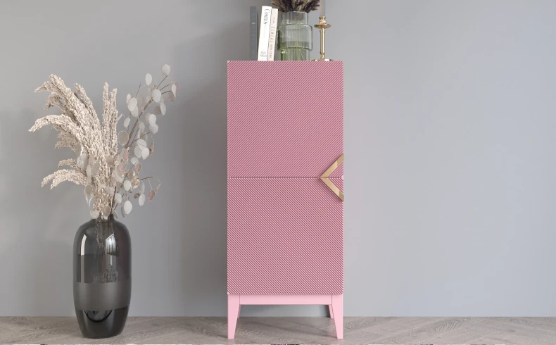 Holzkommode puderrosa 50 cm breit