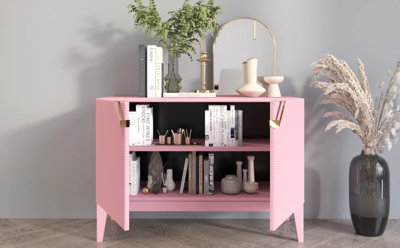 Sideboard Holz puderrosa 100 cm