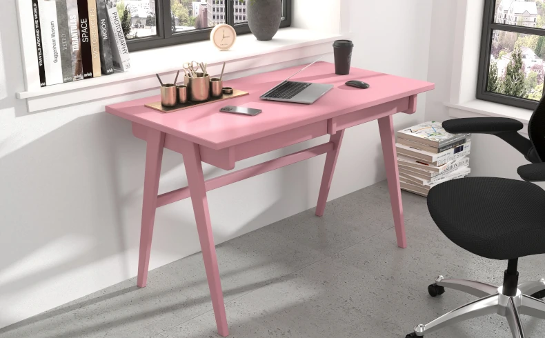 Schreibtisch rosa Holz