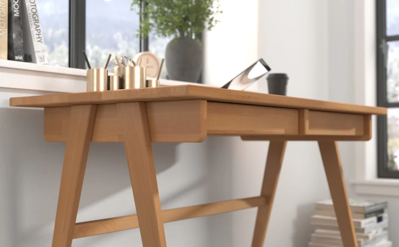 Schreibtisch Buche massiv