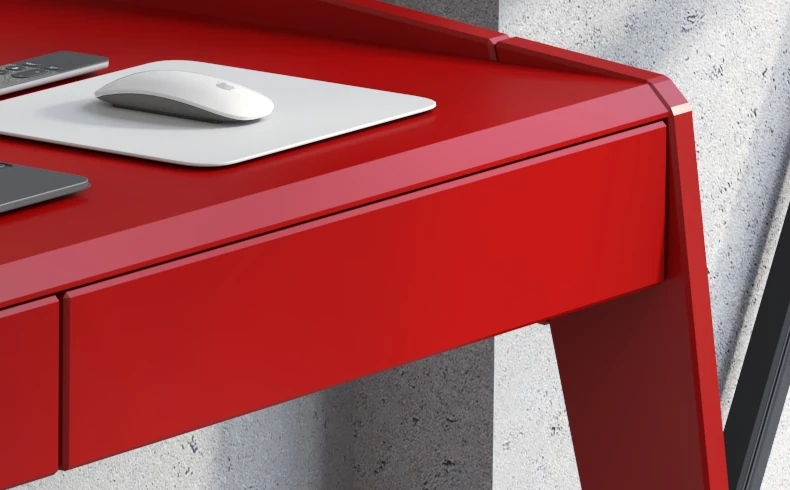 Schreibtisch aus Buchenholz rot