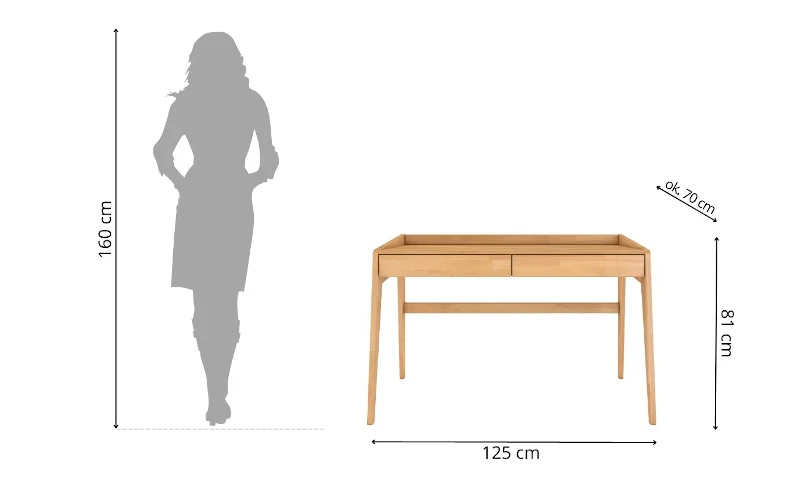 Schminktisch Holz mit Schubladen