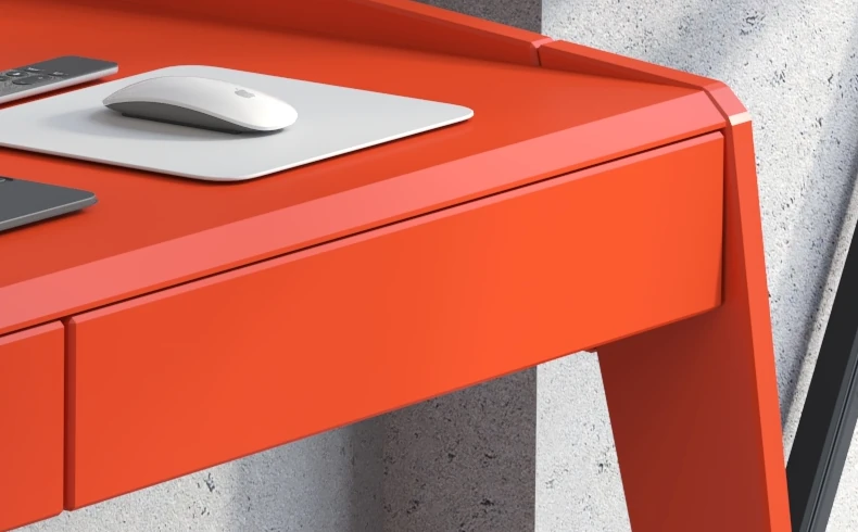 Schreibtisch aus Buchenholz orange