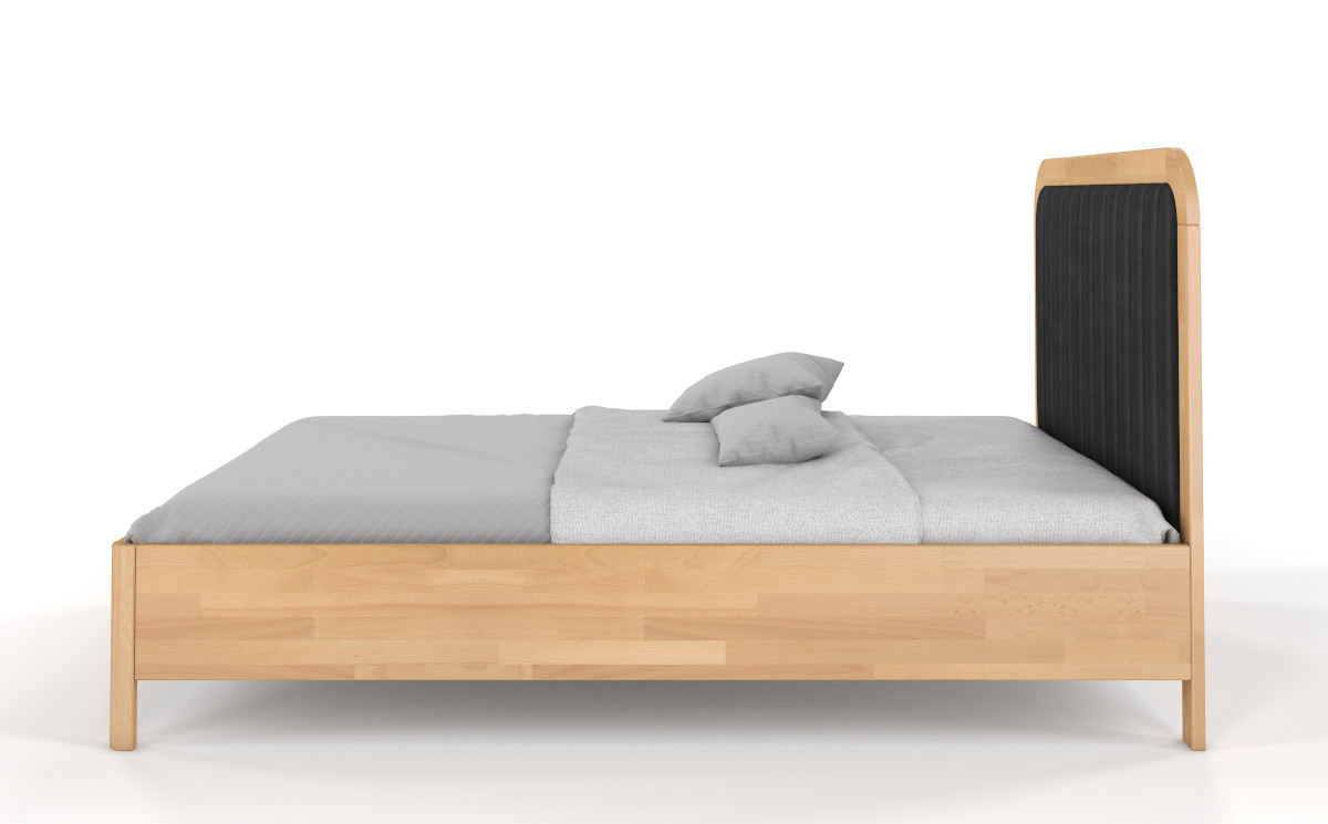 Polsterbett Holz modern mit hohem Kopfteil