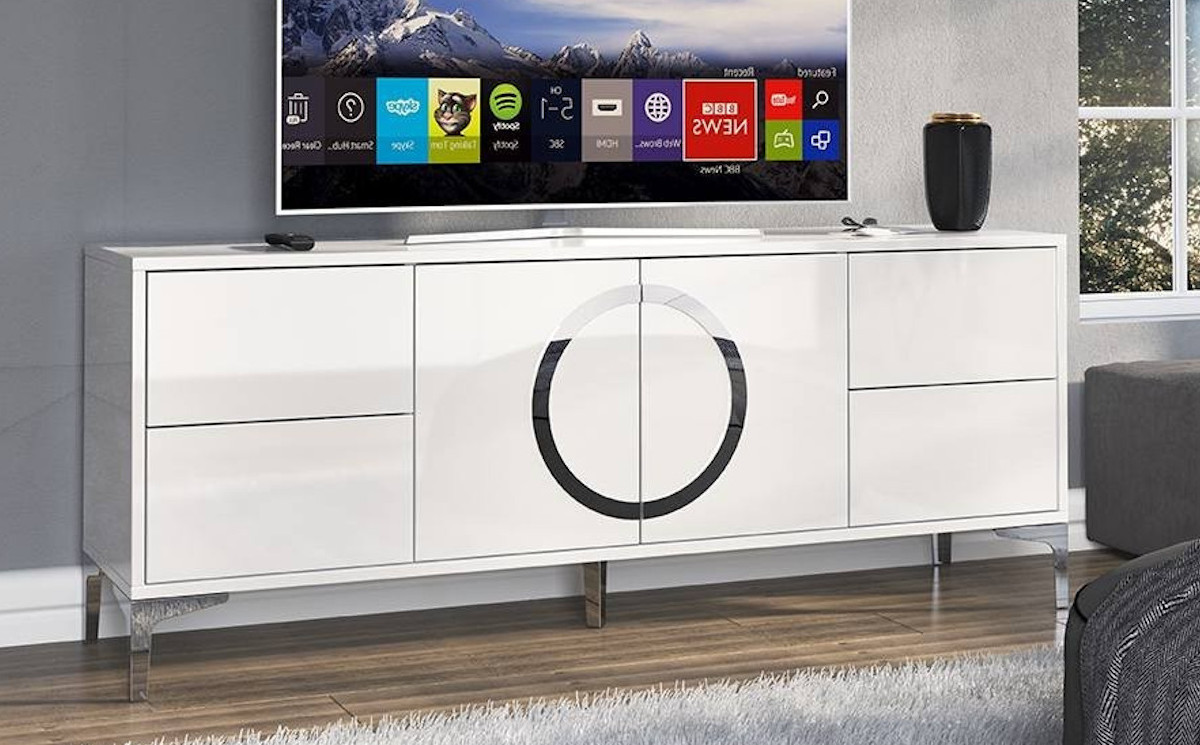 TV Lowboard 150 cm weiß hochglanz