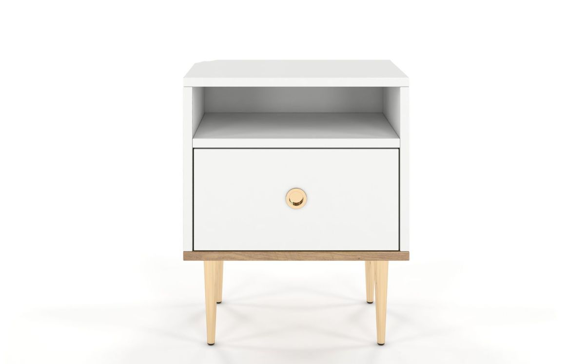 Nachtkommode weiß Holz