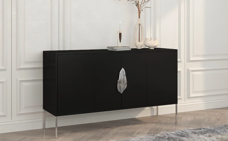 Kommode schwarz Wohnzimmer modern
