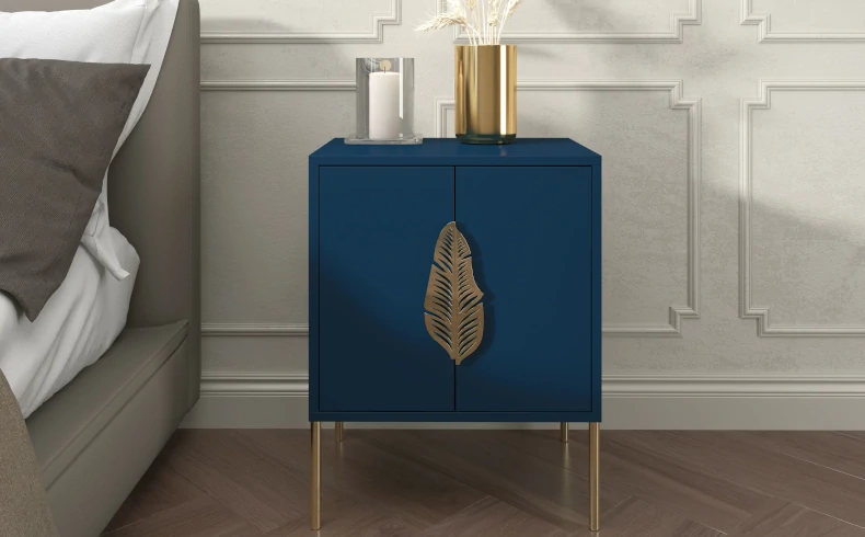 Nachttisch blau modern Schlafzimmer