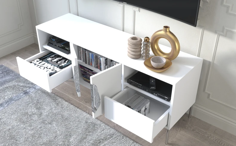 Fernsehtisch weiß 140 cm